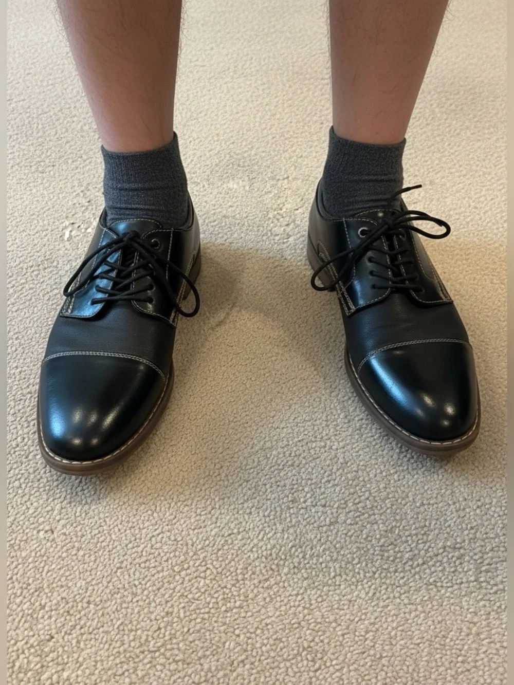 Men’s Chaps Black Cap-Toe Lace-Up Oxford Shoes black, size 9